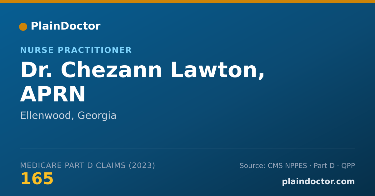 Shareable card for Chezann Lawton, APRN - Nurse Practitioner, Ellenwood, GA