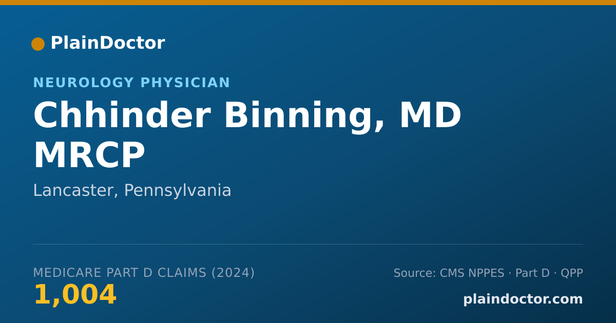 Shareable card for Chhinder Binning, MD MRCP - Neurology Physician, Lancaster, PA
