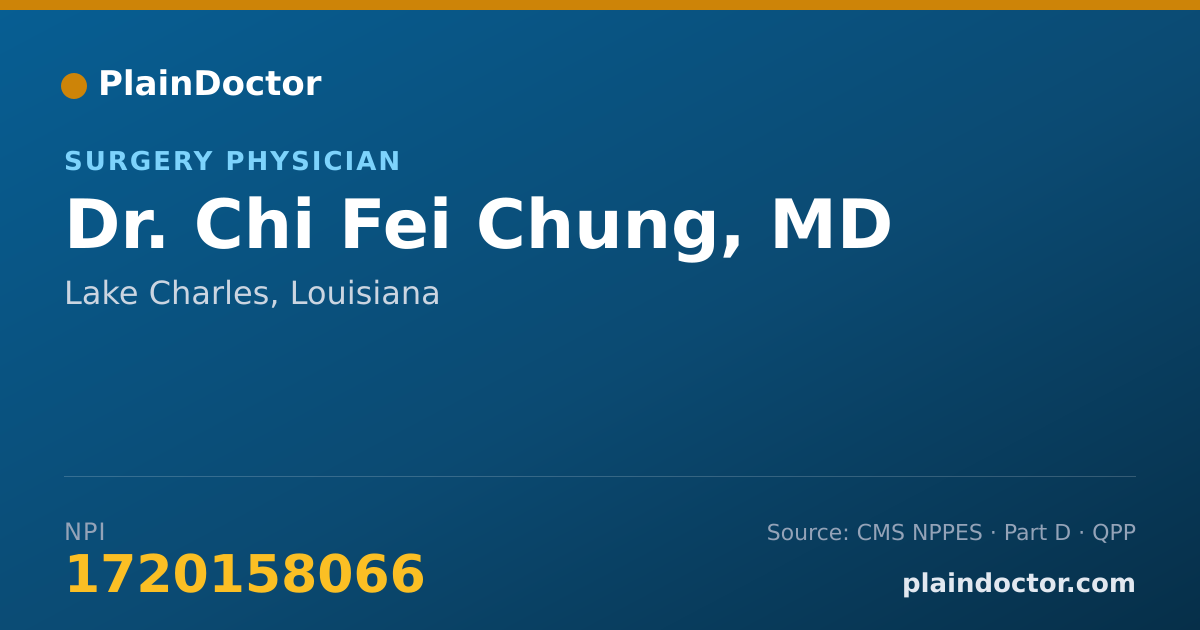 Shareable card for Chi Fei Chung, MD - Surgery Physician, Lake Charles, LA