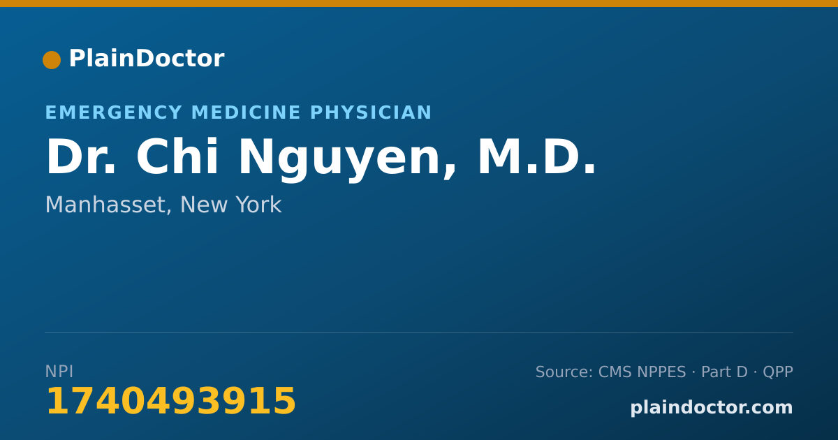 Shareable card for Chi Nguyen, M.D. - Emergency Medicine Physician, Manhasset, NY