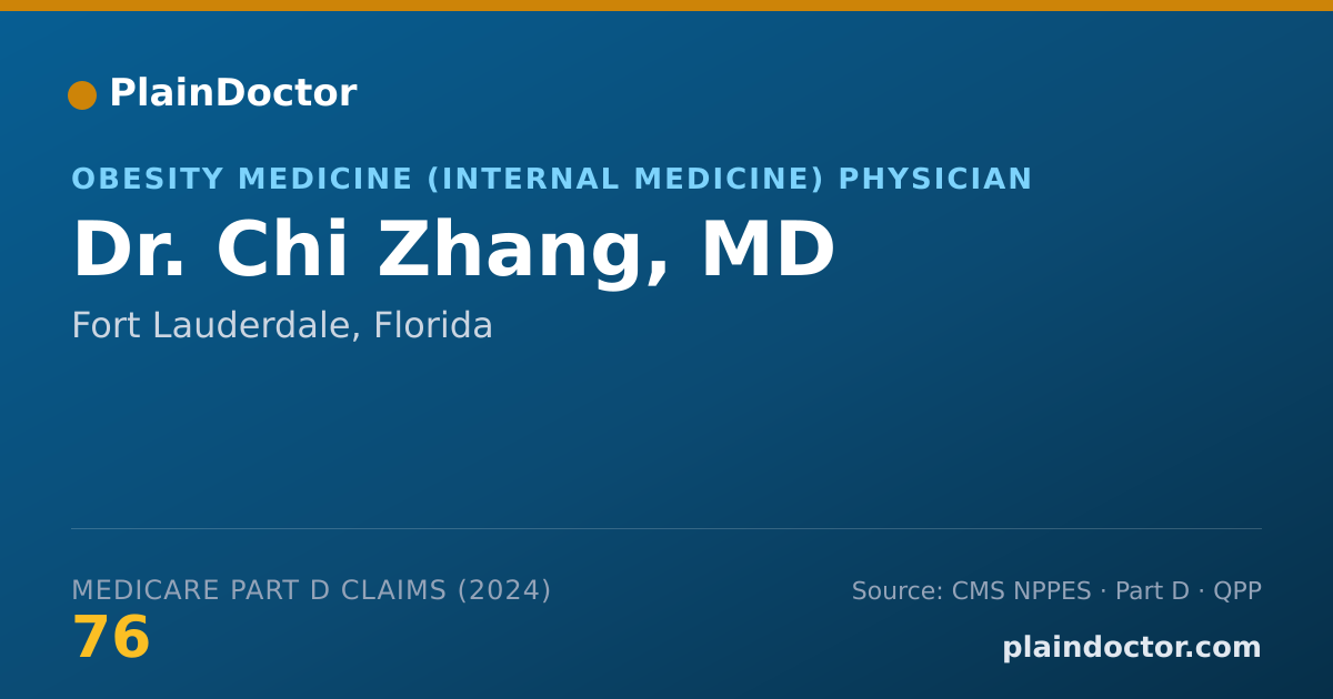 Shareable card for Chi Zhang, MD - Obesity Medicine (Internal Medicine) Physician, Fort Lauderdale, FL