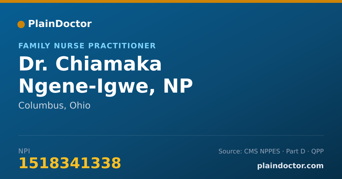 Shareable card for Chiamaka Ngene-Igwe, NP - Family Nurse Practitioner, Columbus, OH