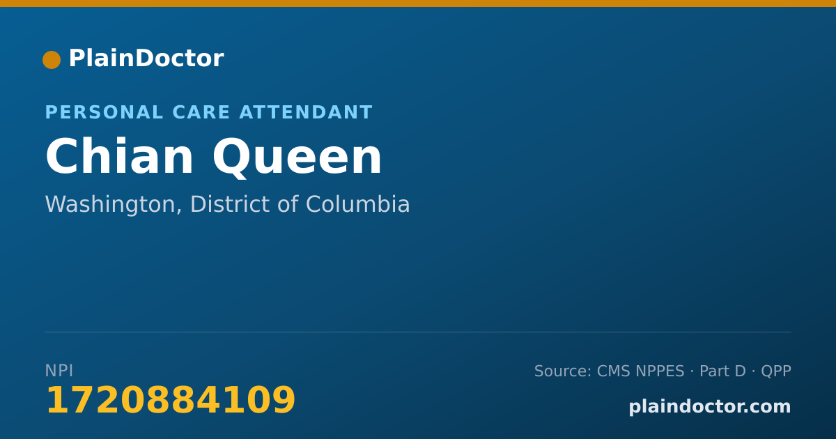 Shareable card for Chian Queen - Personal Care Attendant, Washington, DC