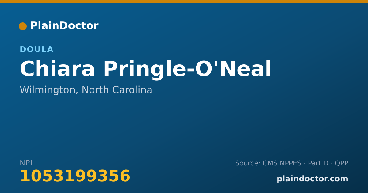 Shareable card for Chiara Pringle-O'Neal - Doula, Wilmington, NC