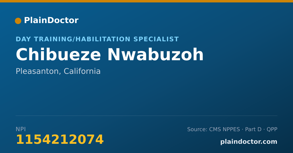 Shareable card for Chibueze Nwabuzoh - Day Training/Habilitation Specialist, Pleasanton, CA
