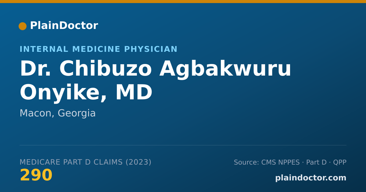 Shareable card for Chibuzo Agbakwuru Onyike, MD - Internal Medicine Physician, Macon, GA