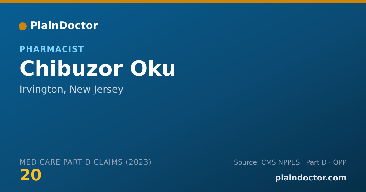 Shareable card for Chibuzor Oku - Pharmacist, Irvington, NJ