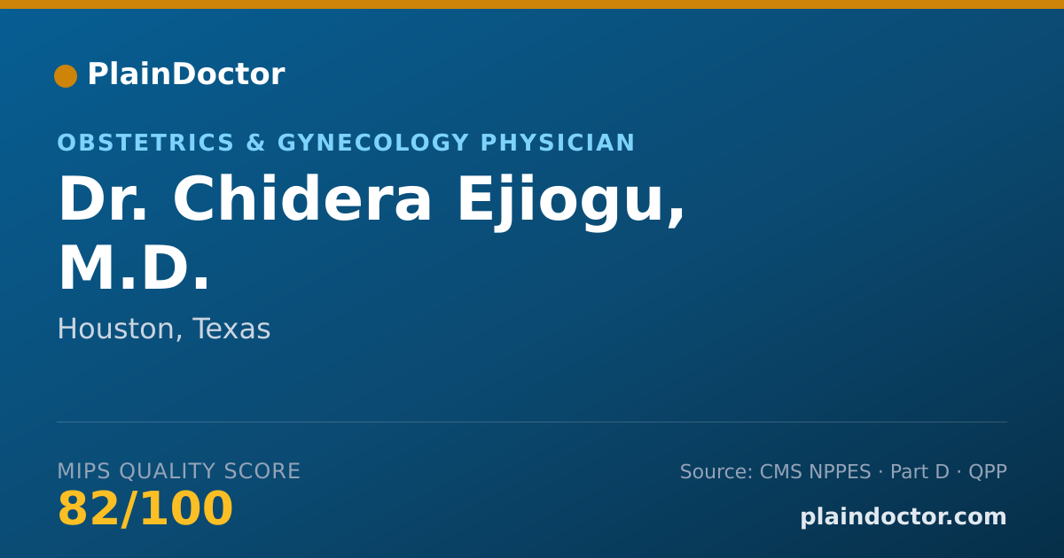 Shareable card for Chidera Ejiogu, M.D. - Obstetrics & Gynecology Physician, Houston, TX