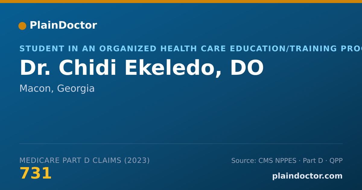 Shareable card for Chidi Ekeledo, DO - Student in an Organized Health Care Education/Training Program, Macon, GA