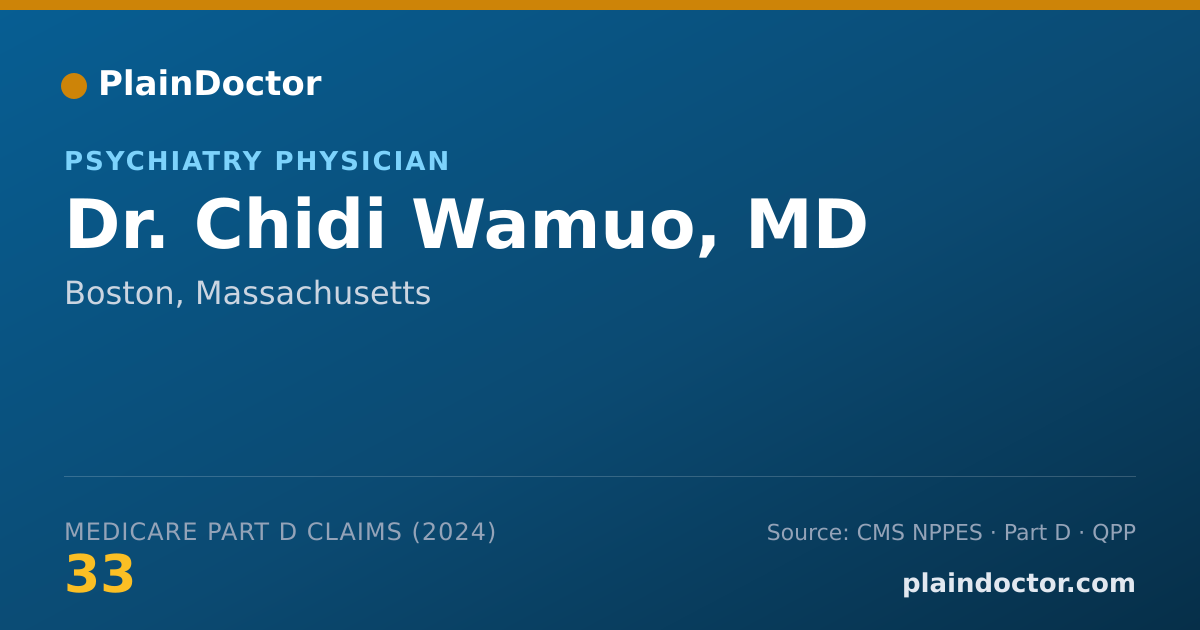 Shareable card for Chidi Wamuo, MD - Psychiatry Physician, Boston, MA