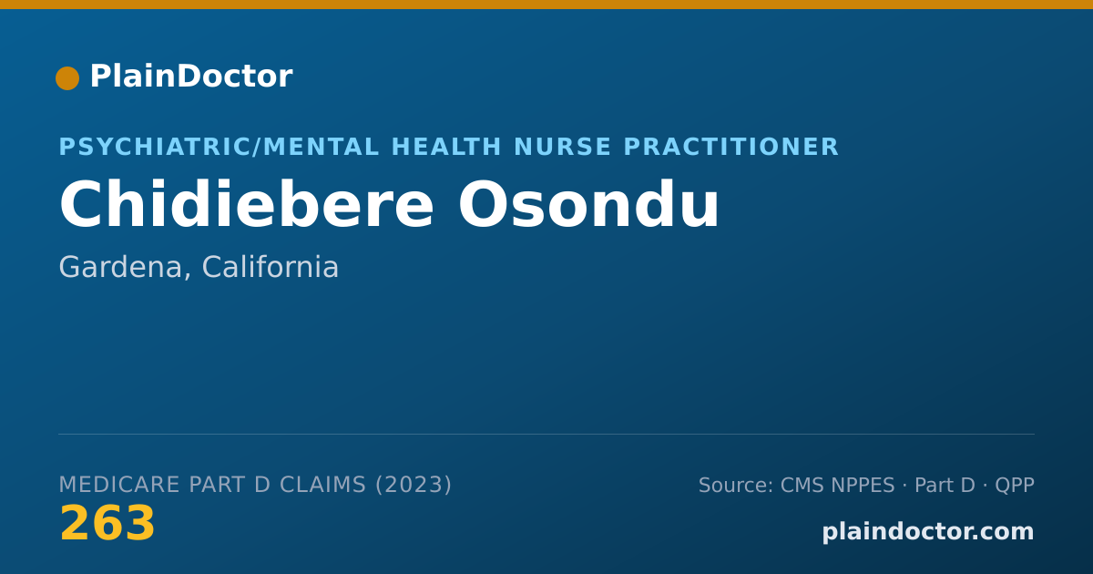 Shareable card for Chidiebere Osondu - Psychiatric/Mental Health Nurse Practitioner, Gardena, CA