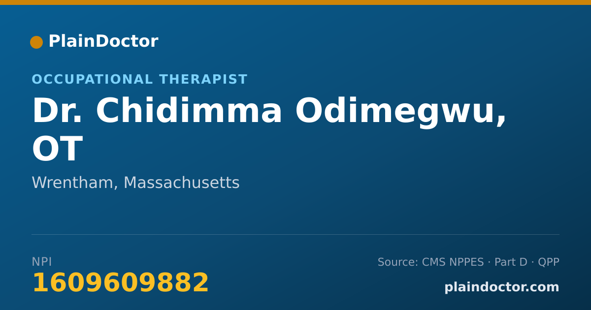 Shareable card for Chidimma Odimegwu, OT - Occupational Therapist, Wrentham, MA