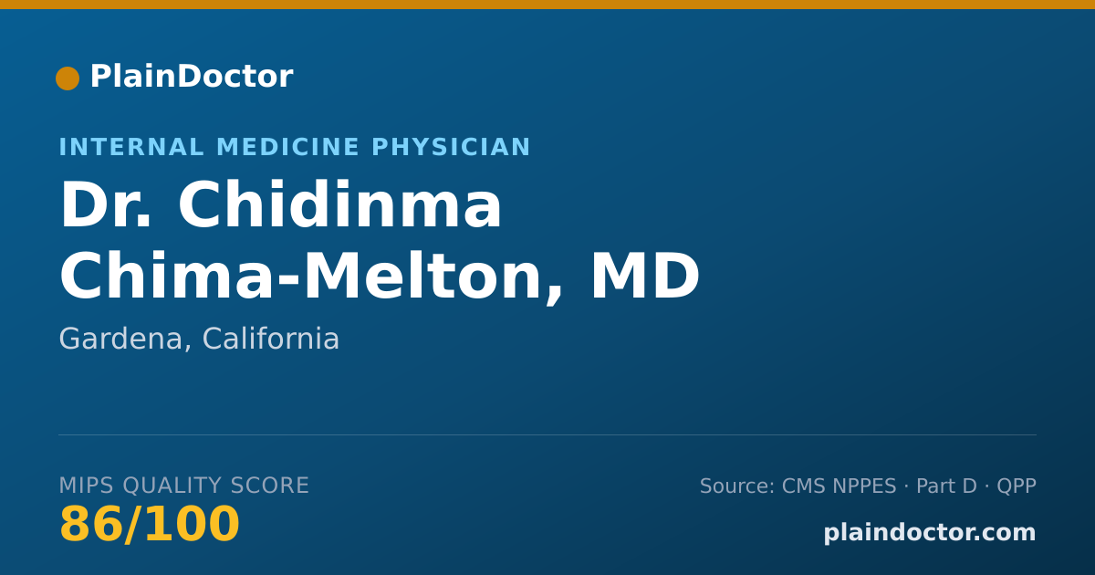 Shareable card for Chidinma Chima-Melton, MD - Internal Medicine Physician, Gardena, CA