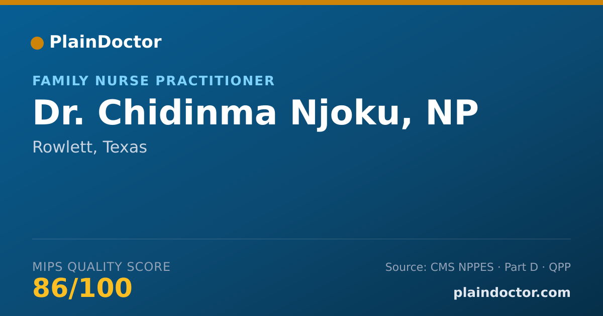 Shareable card for Chidinma Njoku, NP - Family Nurse Practitioner, Rowlett, TX