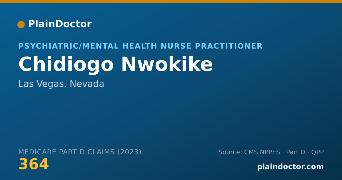 Shareable card for Chidiogo Nwokike - Psychiatric/Mental Health Nurse Practitioner, Las Vegas, NV