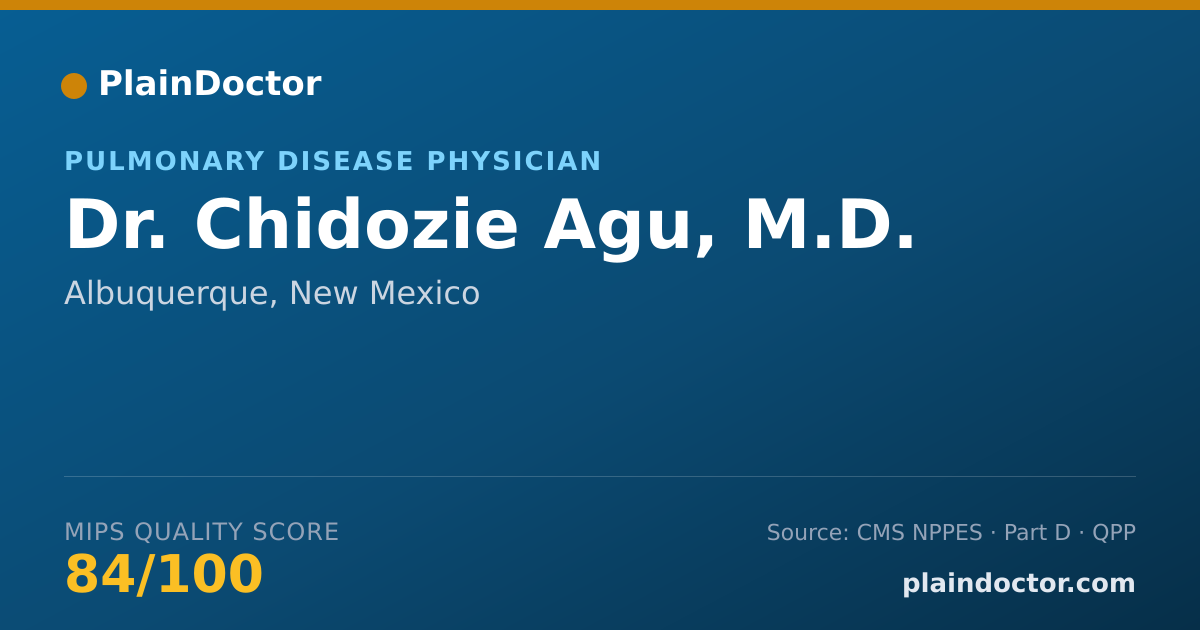 Shareable card for Chidozie Agu, M.D. - Pulmonary Disease Physician, Albuquerque, NM