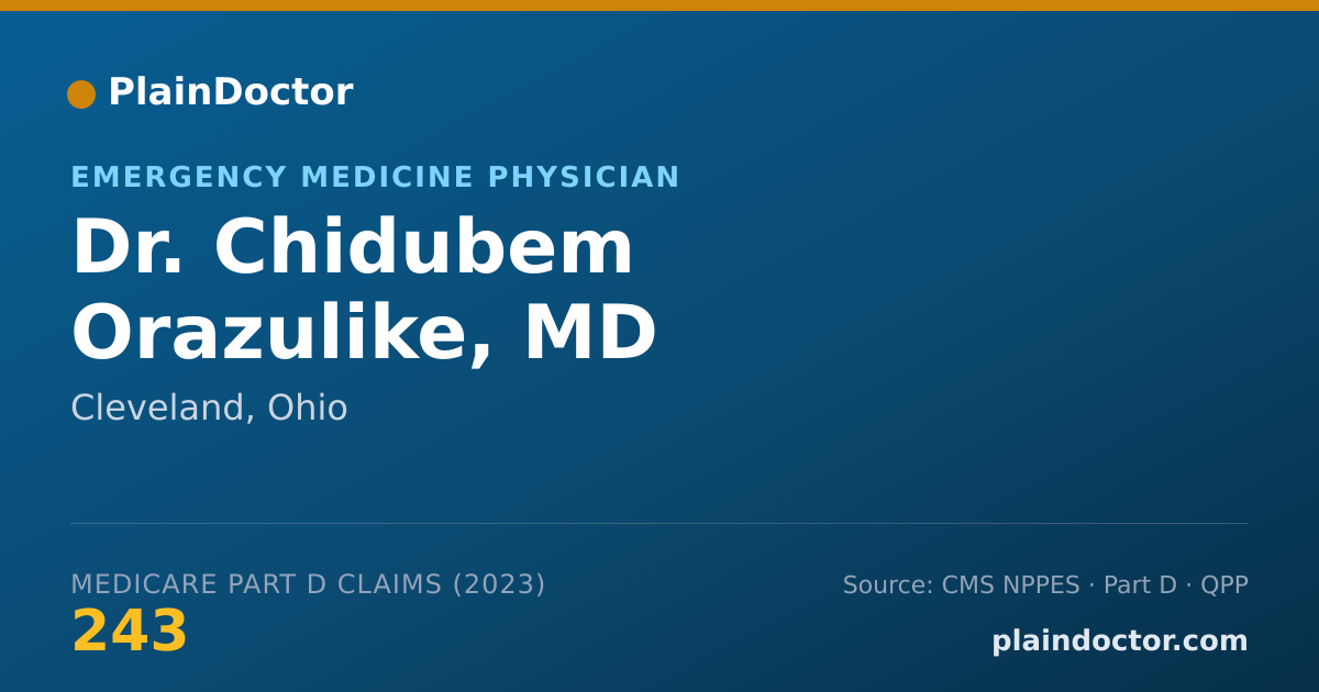 Shareable card for Chidubem Orazulike, MD - Emergency Medicine Physician, Cleveland, OH