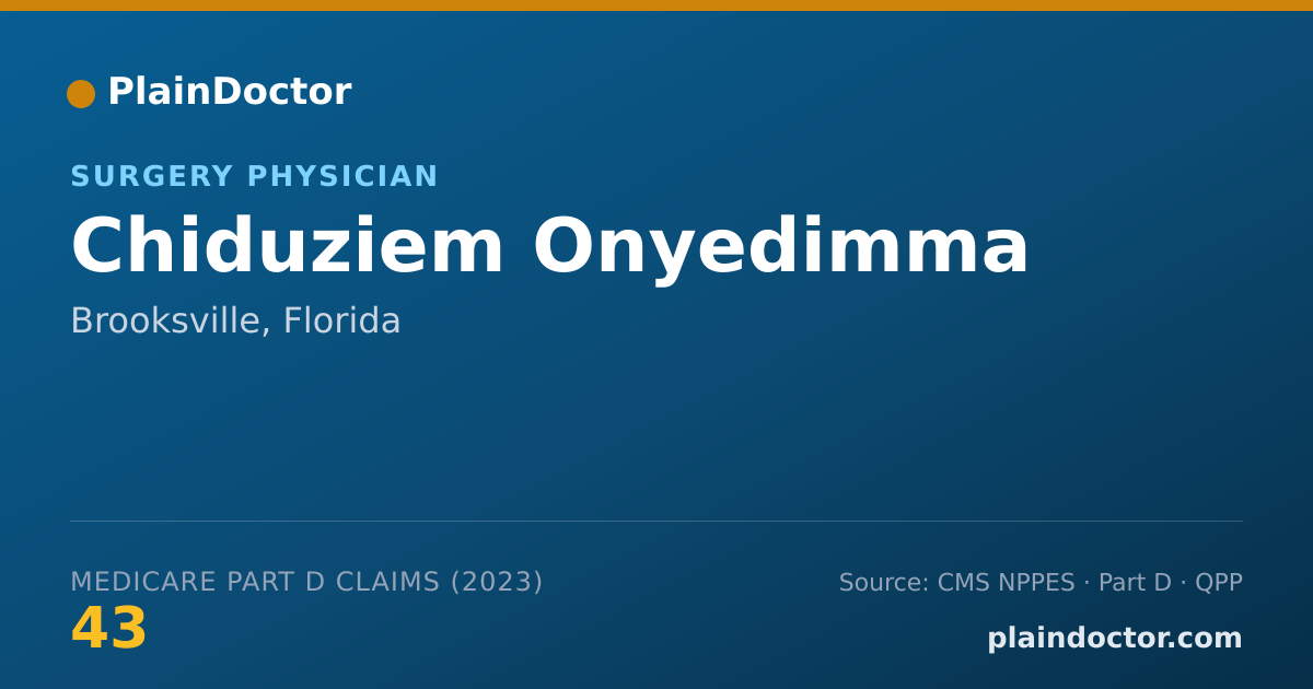 Shareable card for Chiduziem Onyedimma - Surgery Physician, Brooksville, FL