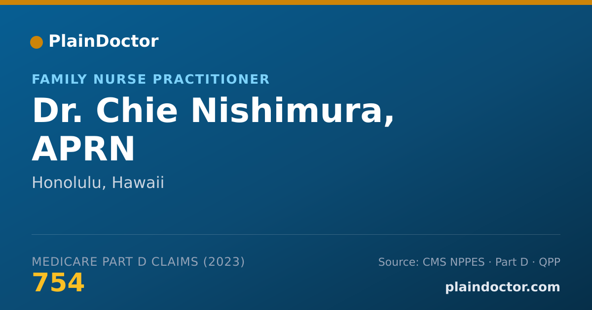 Shareable card for Chie Nishimura, APRN - Family Nurse Practitioner, Honolulu, HI