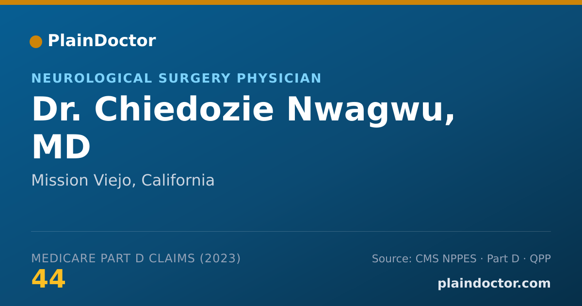 Shareable card for Chiedozie Nwagwu, MD - Neurological Surgery Physician, Mission Viejo, CA