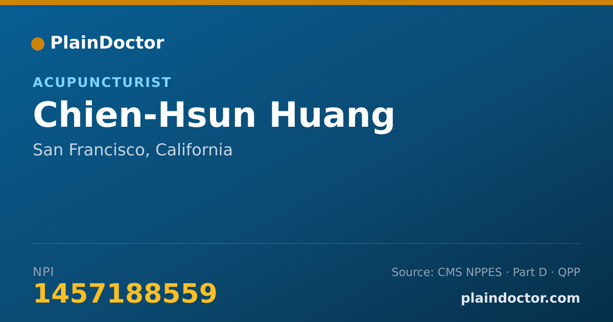 Shareable card for Chien-Hsun Huang - Acupuncturist, San Francisco, CA