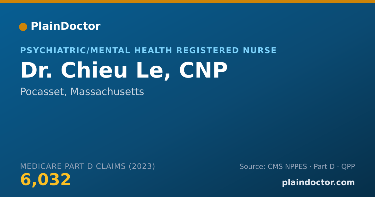 Shareable card for Chieu Le, CNP - Psychiatric/Mental Health Registered Nurse, Pocasset, MA