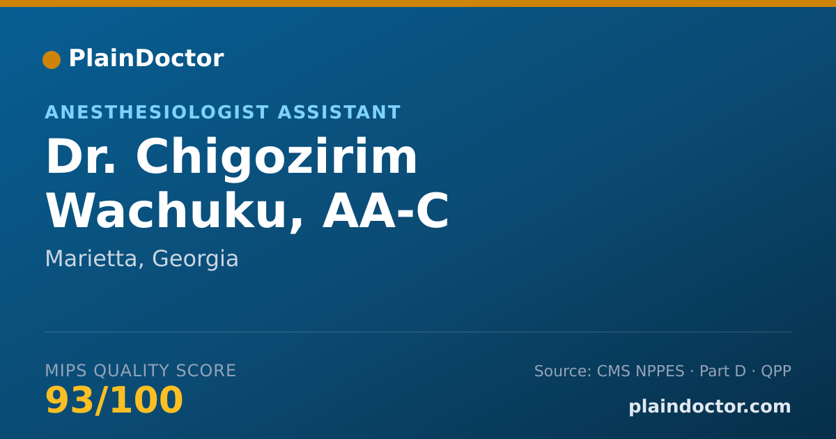 Shareable card for Chigozirim Wachuku, AA-C - Anesthesiologist Assistant, Marietta, GA