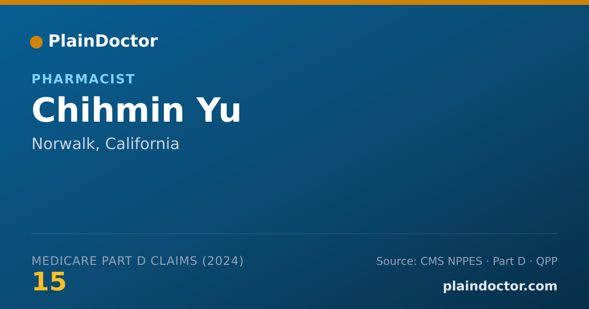 Shareable card for Chihmin Yu - Pharmacist, Norwalk, CA