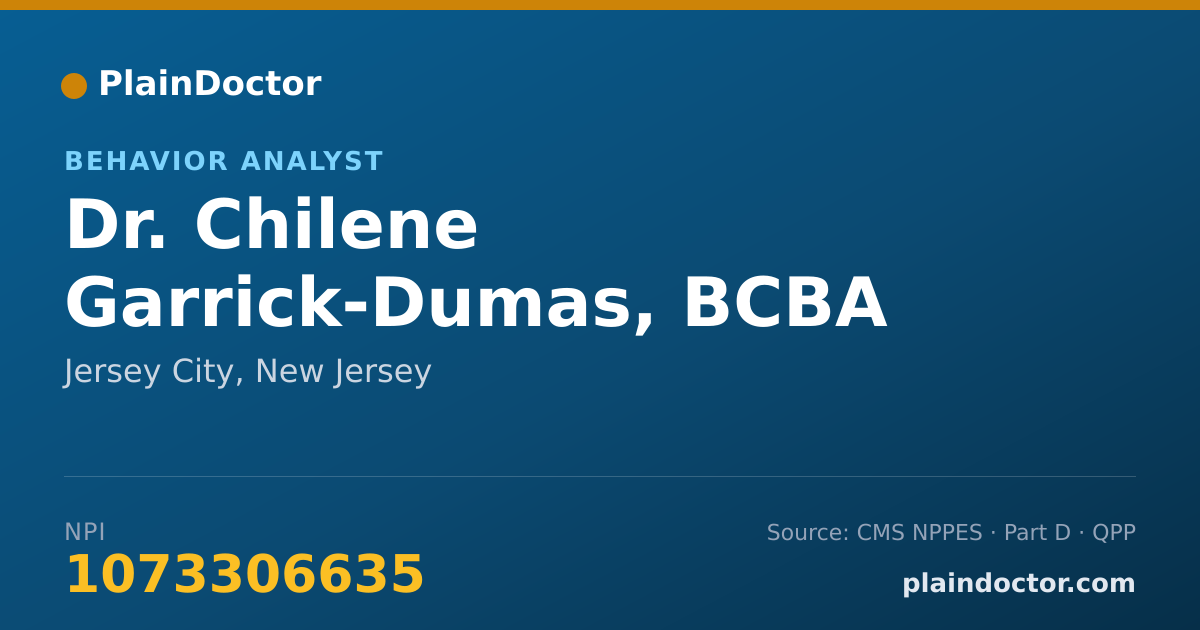 Shareable card for Chilene Garrick-Dumas, BCBA - Behavior Analyst, Jersey City, NJ