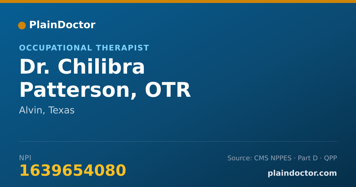 Shareable card for Chilibra Patterson, OTR - Occupational Therapist, Alvin, TX