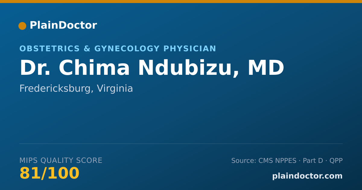 Shareable card for Chima Ndubizu, MD - Obstetrics & Gynecology Physician, Fredericksburg, VA