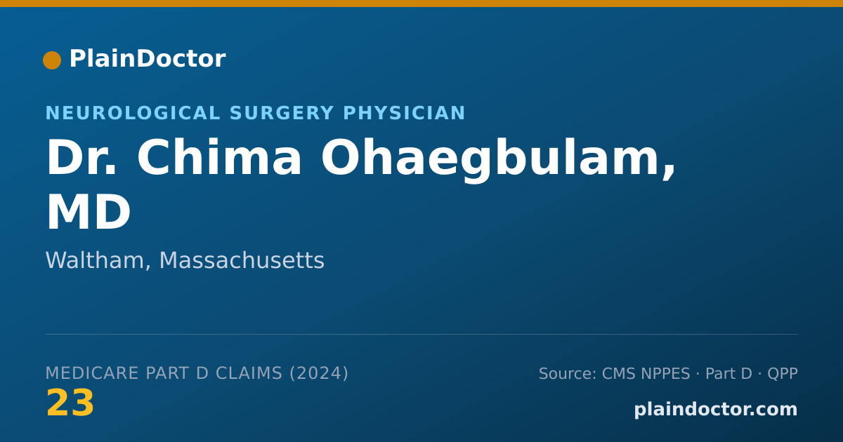 Shareable card for Chima Ohaegbulam, MD - Neurological Surgery Physician, Waltham, MA