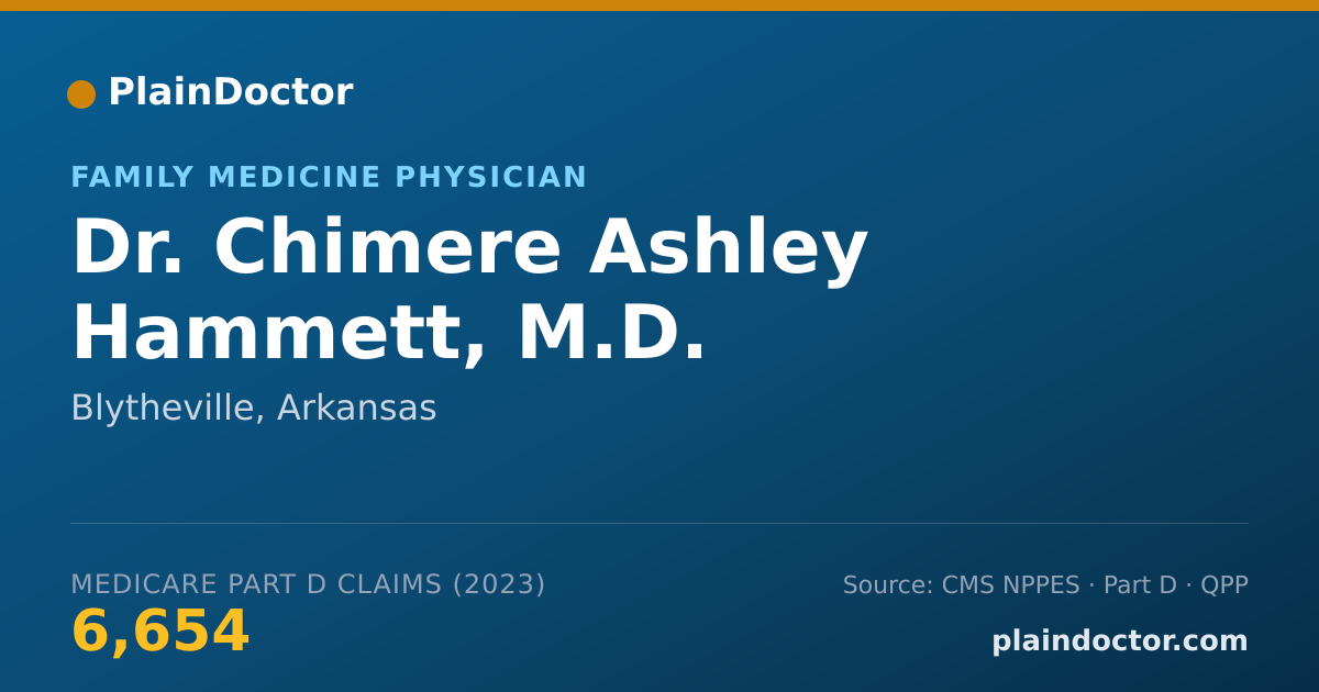 Shareable card for Chimere Ashley Hammett, M.D. - Family Medicine Physician, Blytheville, AR