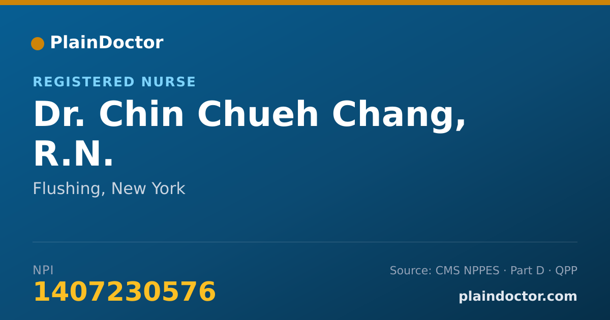 Shareable card for Chin Chueh Chang, R.N. - Registered Nurse, Flushing, NY