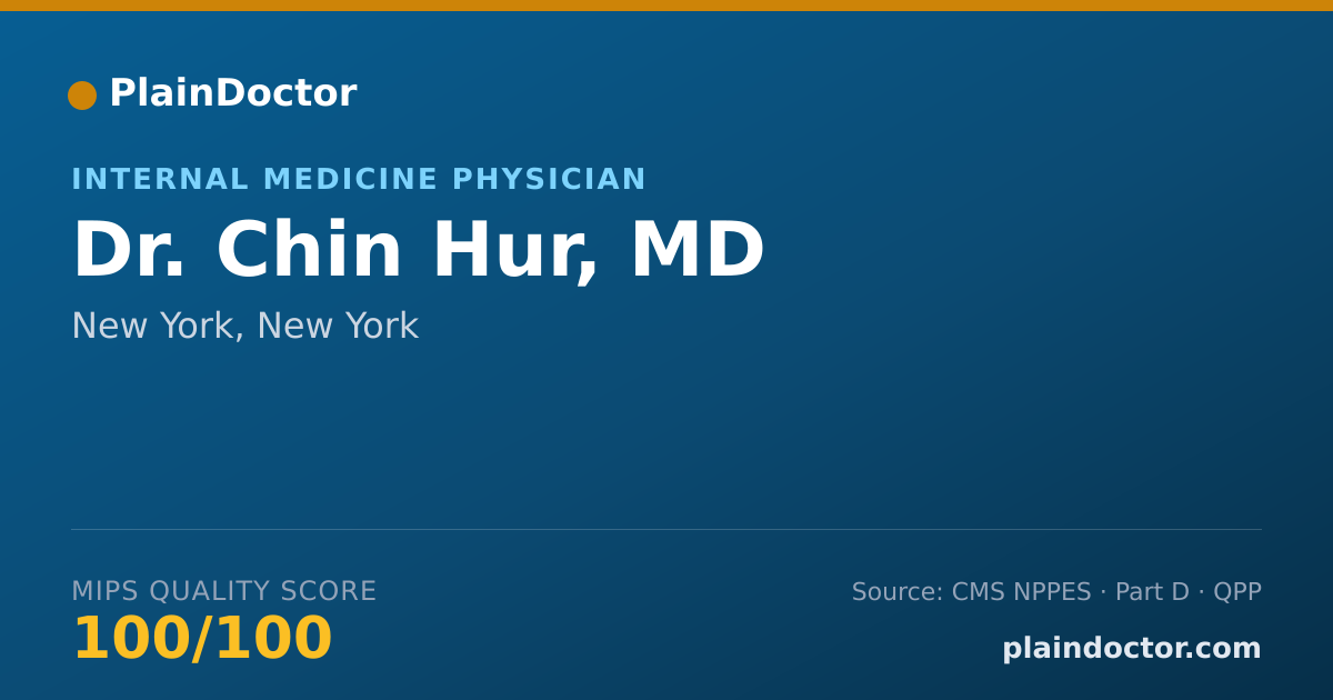 Shareable card for Chin Hur, MD - Internal Medicine Physician, New York, NY