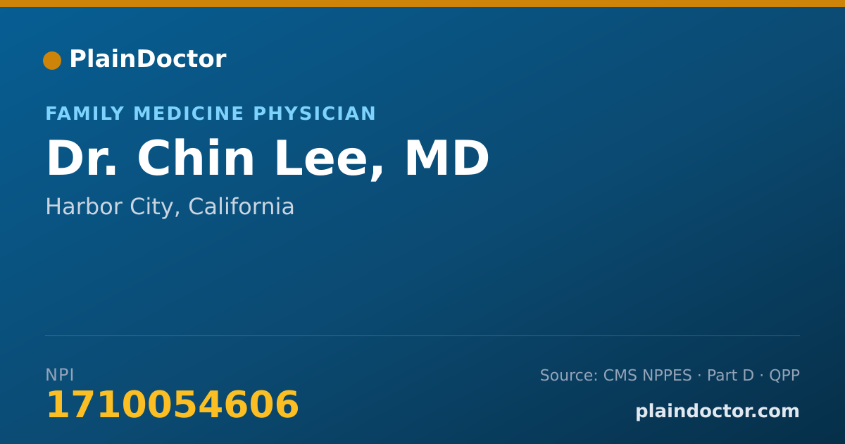 Shareable card for Chin Lee, MD - Family Medicine Physician, Harbor City, CA