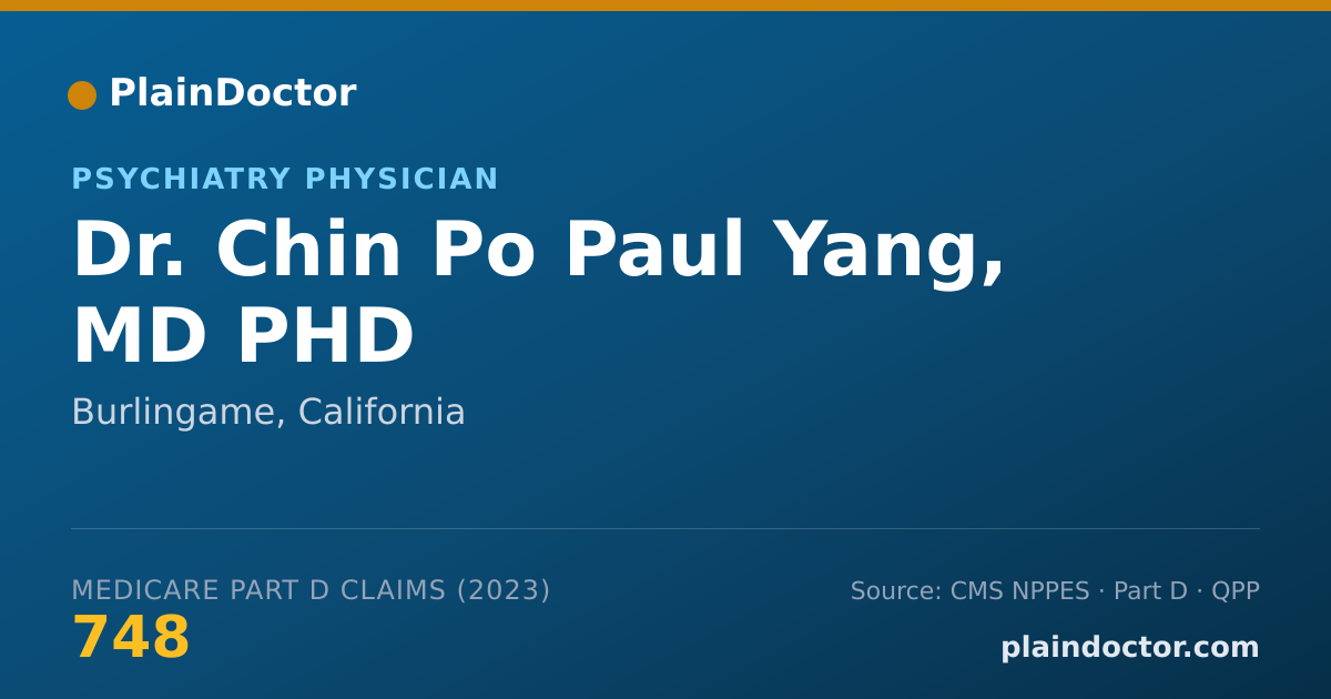 Shareable card for Chin Po Paul Yang, MD PHD - Psychiatry Physician, Burlingame, CA