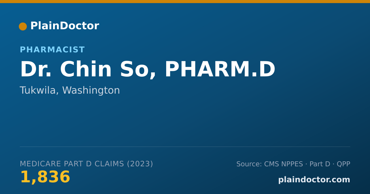 Shareable card for Chin So, PHARM.D - Pharmacist, Tukwila, WA