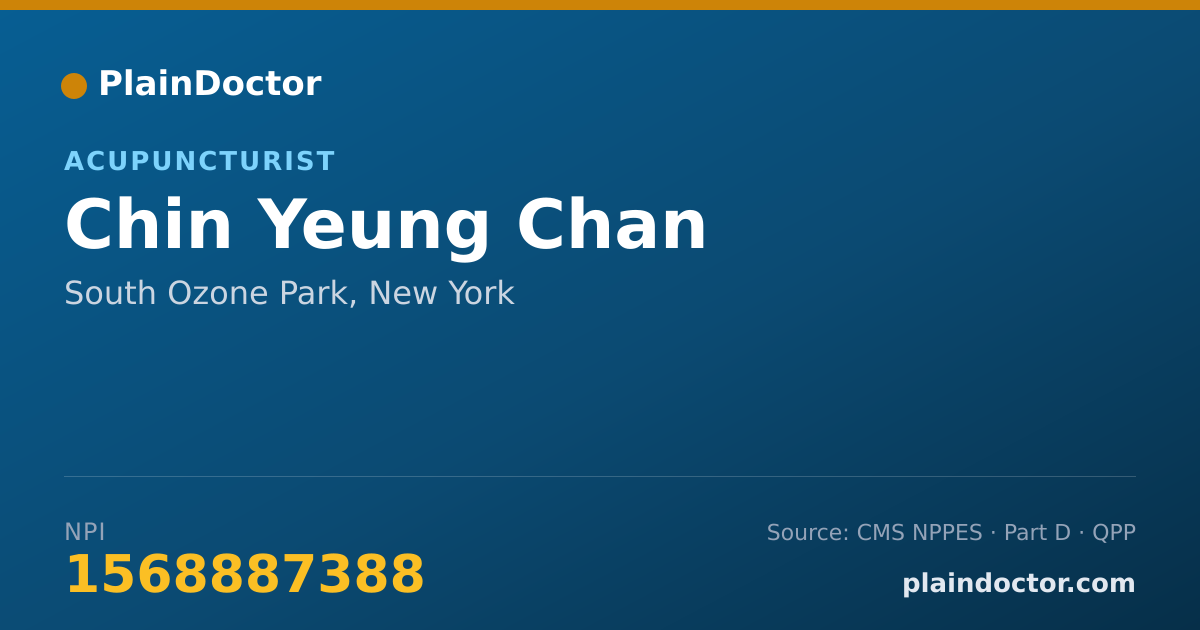 Shareable card for Chin Yeung Chan - Acupuncturist, South Ozone Park, NY