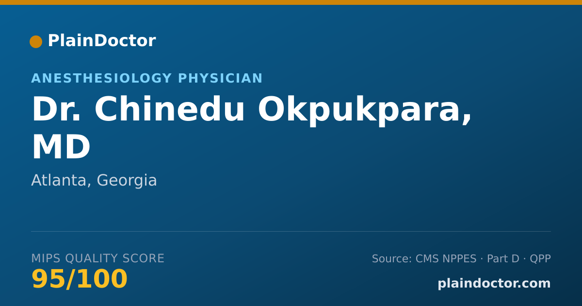 Shareable card for Chinedu Okpukpara, MD - Anesthesiology Physician, Atlanta, GA