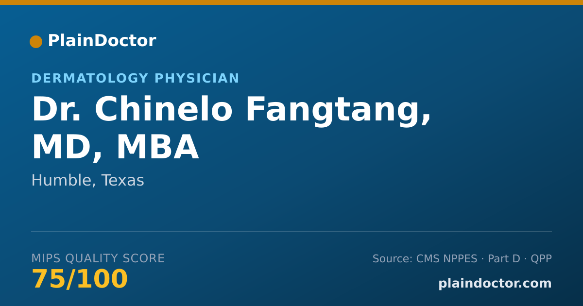 Shareable card for Chinelo Fangtang, MD, MBA - Dermatology Physician, Humble, TX