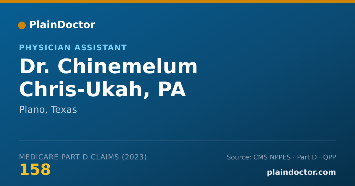 Shareable card for Chinemelum Chris-Ukah, PA - Physician Assistant, Plano, TX