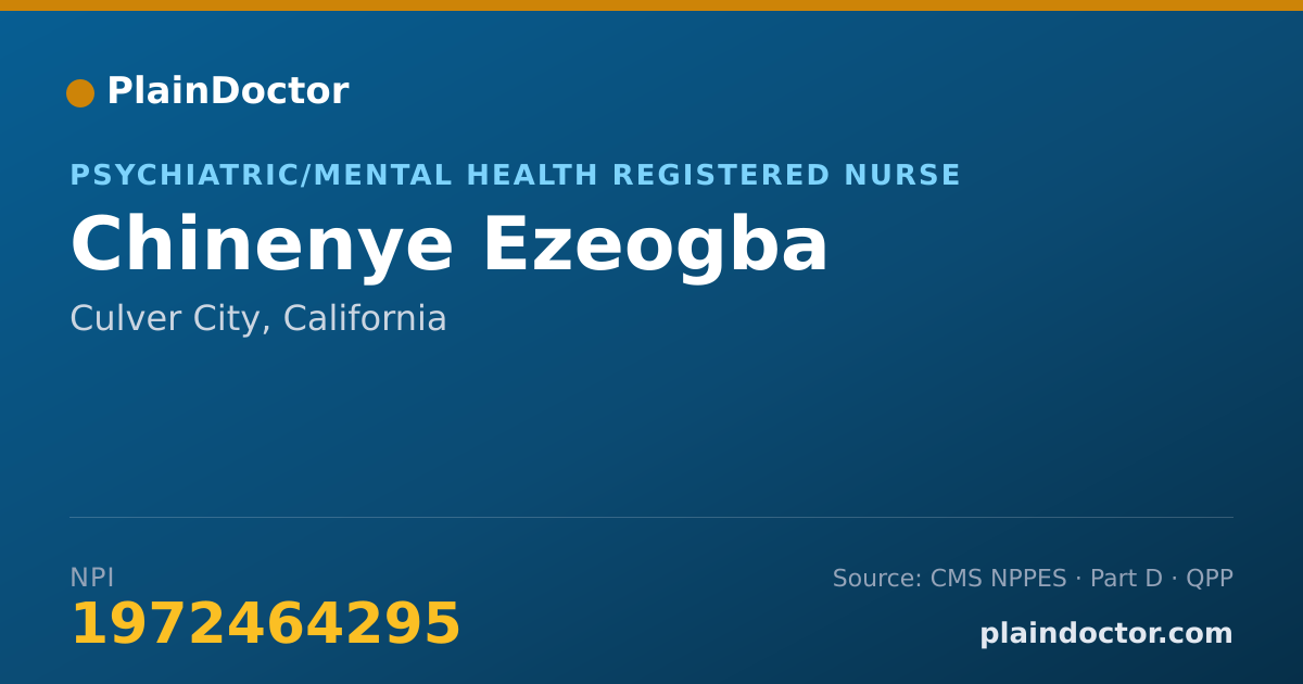 Shareable card for Chinenye Ezeogba - Psychiatric/Mental Health Registered Nurse, Culver City, CA