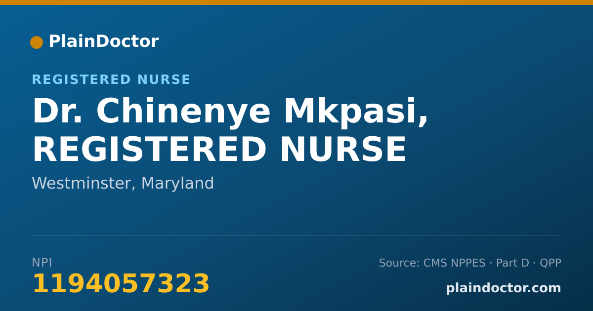 Shareable card for Chinenye Mkpasi, REGISTERED NURSE - Registered Nurse, Westminster, MD