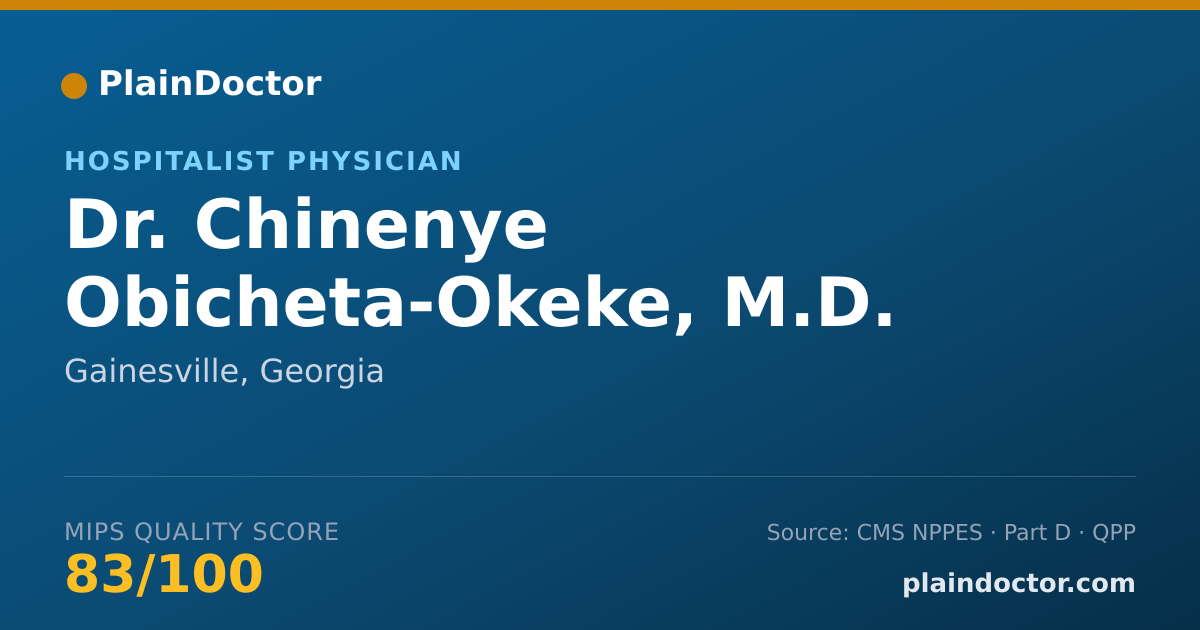 Shareable card for Chinenye Obicheta-Okeke, M.D. - Hospitalist Physician, Gainesville, GA