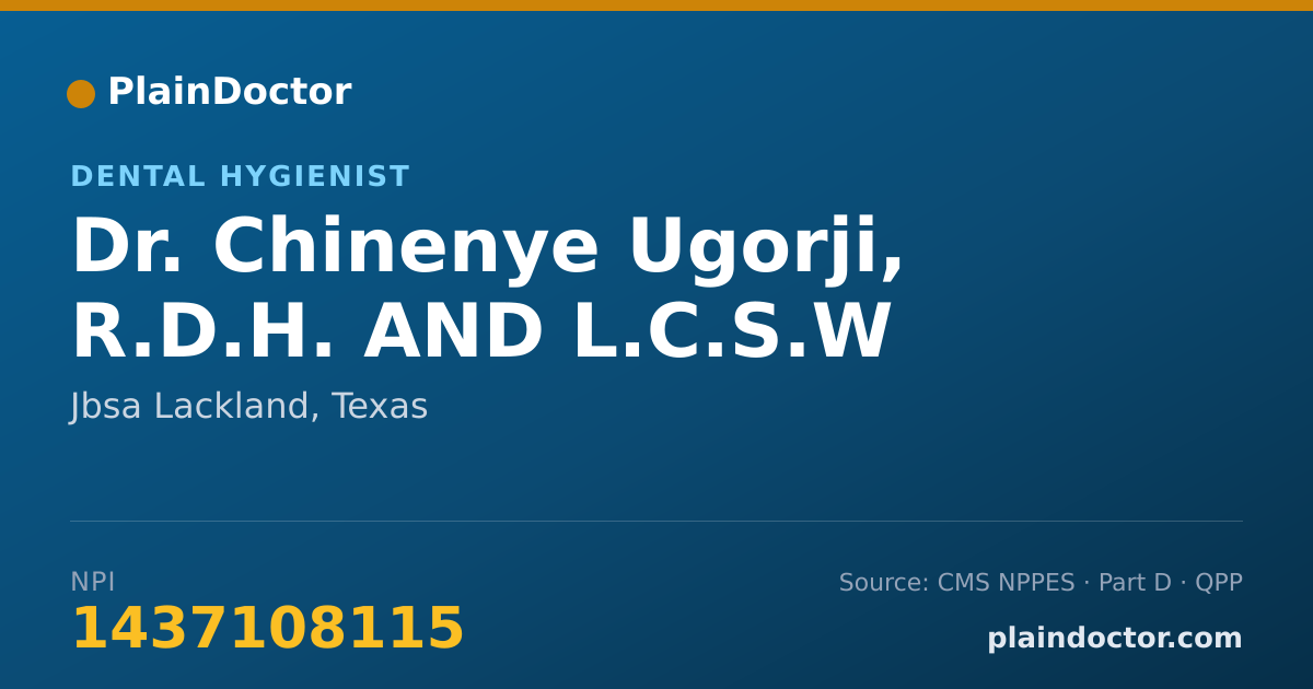 Shareable card for Chinenye Ugorji, R.D.H. AND L.C.S.W - Dental Hygienist, Jbsa Lackland, TX