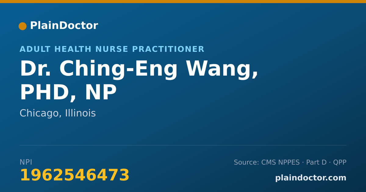 Shareable card for Ching-Eng Wang, PHD, NP - Adult Health Nurse Practitioner, Chicago, IL