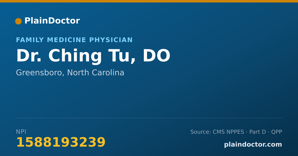 Shareable card for Ching Tu, DO - Family Medicine Physician, Greensboro, NC