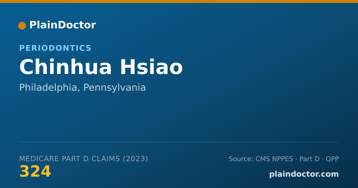 Shareable card for Chinhua Hsiao - Periodontics, Philadelphia, PA
