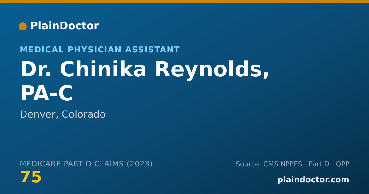 Shareable card for Chinika Reynolds, PA-C - Medical Physician Assistant, Denver, CO